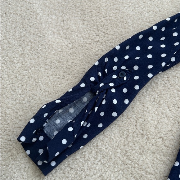H&M Divided Navy Polka Dot Blouse | Size 10 - Picture 6 of 6